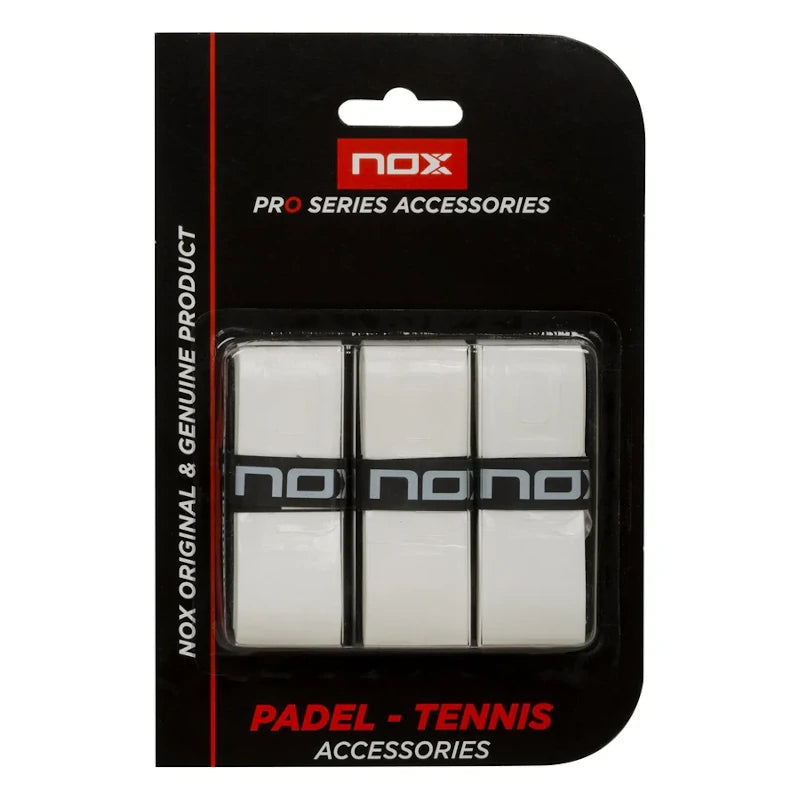 Blister (Pack 3) Nox Pro Plain White Overgrips