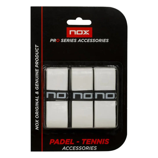 Blister (Pack 3) Nox Pro Plain White Overgrips