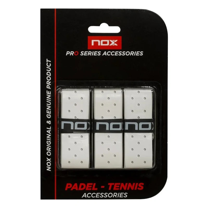 Blister (Pack 3) Nox Pro Perforated White Overgrips